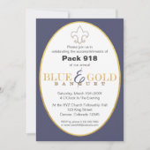 Elegantes Blue & Gold Banquet Einladung (Vorderseite)