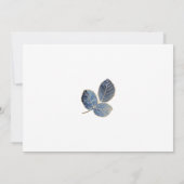 Elegantes Blue Gold Blätter Botanische Hochzeit Save The Date (Rückseite)