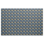 Elegantes Blue & Gold Boho Chic Blumenmuster Stoff (Yard (91,4 cm))