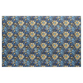 Elegantes Blue & Gold Boho Chic Blumenmuster Stoff (Fat Quarter (45,7 x 55,9 cm))