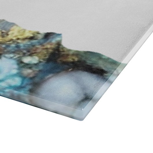 Elegantes Blue Gold Geode Personalisiert Cutting B Schneidebrett (Ecke)