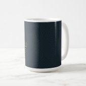 Elegantes Blue Gold Hotel Branding Kaffeetasse (VorderseiteRechts)