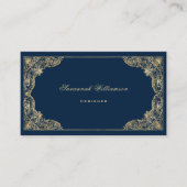 Elegantes Blue Gold individuell anpassbar Visitenkarte (Vorderseite)