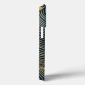 Elegantes Blue Gold Leaf Design Case-Mate iPhone Hülle (Rückseite / Rechts)