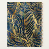 Elegantes Blue Gold Leaf Design Planer (Rückseite)