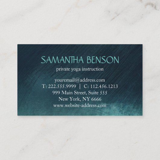 Elegantes Blue & Gold Lotus Yoga Instructor Busine Visitenkarte (Rückseite)