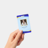 Elegantes Blue Gold Luxury Designer Logo Ausweis (Handheld)
