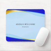 Elegantes Blue Gold Luxury Designer Logo Business Mousepad (Mit Mouse)