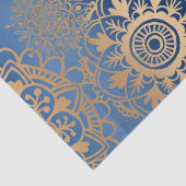 Elegantes Blue Gold Mandala Muster Seidenpapier (Detail)