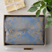 Elegantes Blue Gold Mandala Muster Seidenpapier (Geschenk)