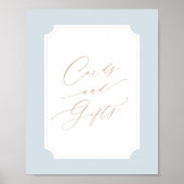 Elegantes Blue Gold Script Cards und Geschenke-Zei Poster (Vorne)