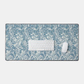 Elegantes Blue & Gray Acanthus Leaf Muster Schreibtischunterlage (Tastatur & Maus)