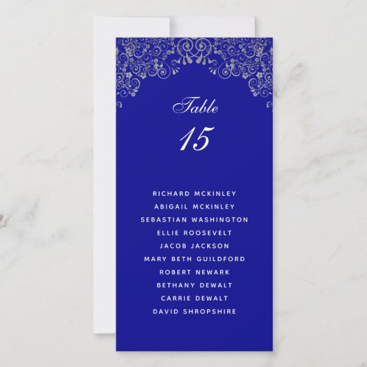 Elegantes Blue Gray Wedding Seating Chart (Vorderseite)