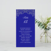 Elegantes Blue Gray Wedding Seating Chart (Stehend Vorderseite)