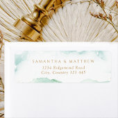 Elegantes Blue Green Watercolor Rückgabeadresse-La