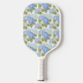 Elegantes Blue Hydragea Blume Muster Monogramm Pickleball Schläger (Rückseite)