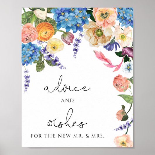 Elegantes Blue Hydrangea Beratung & Wünsche Plakat (Vorne)