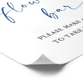 Elegantes Blue Hydrangea Blume Bar Brautparty Poster (Ecke)