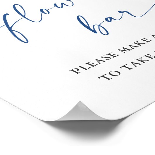 Elegantes Blue Hydrangea Blume Bar Brautparty Poster (Ecke)