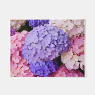 Elegantes Blue Hydrangea-Blumenbild Fußmatte