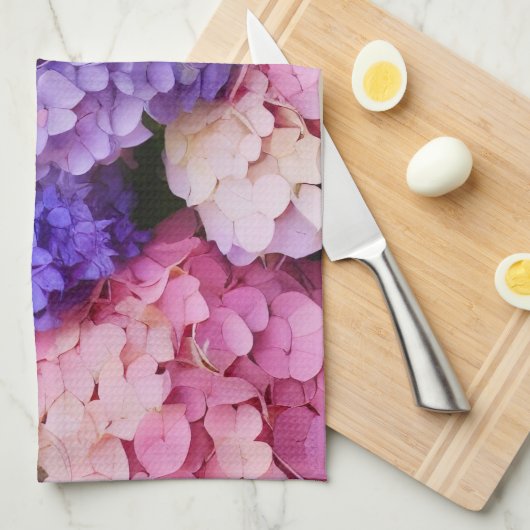 Elegantes Blue Hydrangea-Blumenbild Geschirrtuch (Viertel Falte)