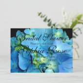 Elegantes Blue Hydrangea Brautparty Einladung (Stehend Vorderseite)