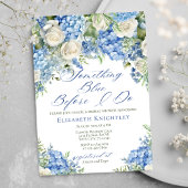 Elegantes Blue Hydrangea Brautparty Einladung