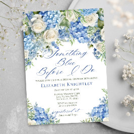 Elegantes Blue Hydrangea Brautparty Einladung