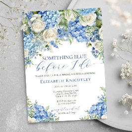Elegantes Blue Hydrangea Brautparty Einladung