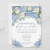 Elegantes Blue Hydrangea Brautparty Einladung (Vorderseite)