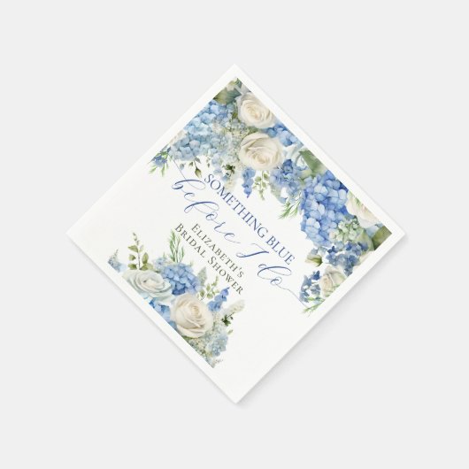 Elegantes Blue Hydrangea Brautparty Serviette (Ecke)