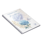 Elegantes Blue Hydrangea Firmenlogo Notizblock (Rechte Seite)