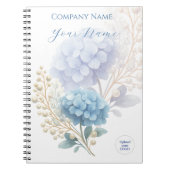 Elegantes Blue Hydrangea Firmenlogo Notizblock (Vorderseite)