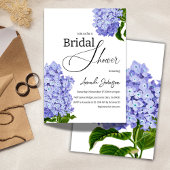 Elegantes Blue Hydrangea Floral Brautparty Einladung