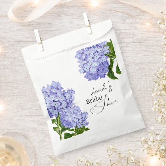 Elegantes Blue Hydrangea Floral Brautparty Geschenktütchen (Ausgeschnitten)