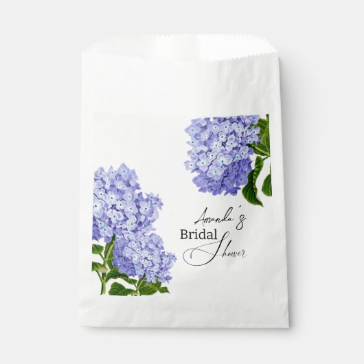Elegantes Blue Hydrangea Floral Brautparty Geschenktütchen (Vorderseite)