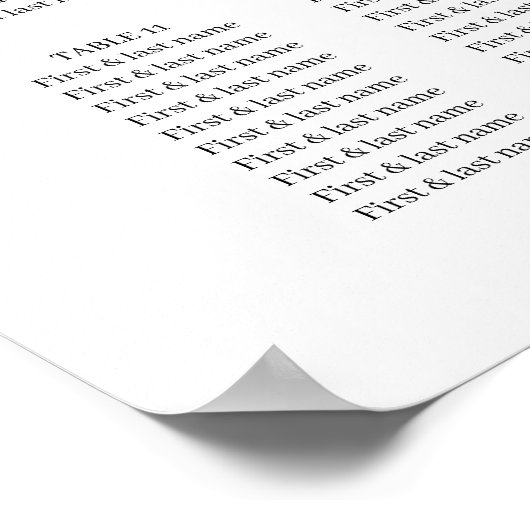 Elegantes Blue Hydrangea Hochzeitsdiagramm Poster (Ecke)