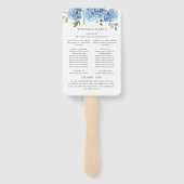 Elegantes Blue Hydrangea Hochzeitsprogramm Fächer (Rückseite)