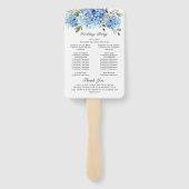 Elegantes Blue Hydrangea Hochzeitsprogramm Fächer (Rückseite)