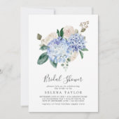 Elegantes Blue Hydrangea mit Details-Brautparty Einladung (Vorderseite)