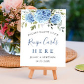 Elegantes Blue Hydrangea Rezept Cards Brautparty Poster