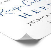 Elegantes Blue Hydrangea Rezept Cards Brautparty Poster (Ecke)