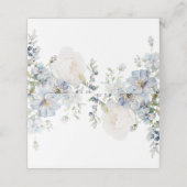 Elegantes Blue Hydrangea & Rose Hochzeiten Platzkarte (Außenseite Aufgefaltet)