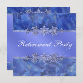 Elegantes Blue Hydrangea Womans Retirement Party Einladung (Vorne/Hinten)