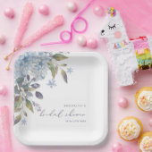 Elegantes Blue Hydrangeas-Brautparty Pappteller (Party)