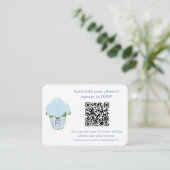 Elegantes Blue Hydrangeas QR Code Brautparty UAWG Begleitkarte (Stehend Vorderseite)