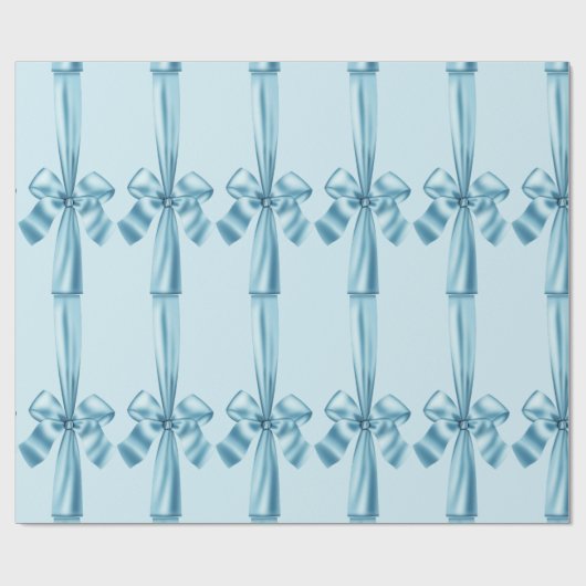 Elegantes Blue Imitats Satin Ribbon Bow Wrapping P Geschenkpapier (Flach)