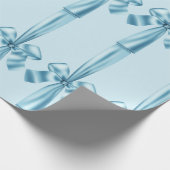 Elegantes Blue Imitats Satin Ribbon Bow Wrapping P Geschenkpapier (Ecke)