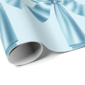 Elegantes Blue Imitats Satin Ribbon Bow Wrapping P Geschenkpapier (Rolleneckpunkt)