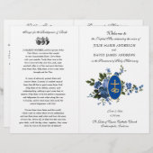 Elegantes Blue Katholic Latin Mass Wedding Program (Vorne/Hinten)